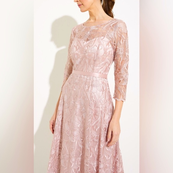 Alex Evenings Women's Tea Length Embroidered Dress - Cap Sleeve, Special Occasion, Style #81171058 - View #10